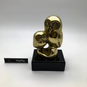 Złote sowy — figurka w stylu mid-century