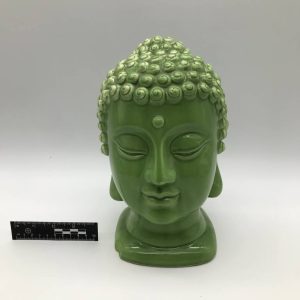 Ceramiczna głowa Buddy zielona