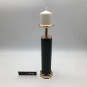 Modernistyczny świecznik złoto-czarny art déco