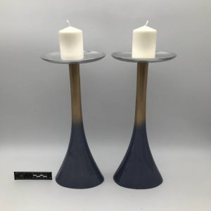 Świecznik ceramiczny w stylu mid-century modern