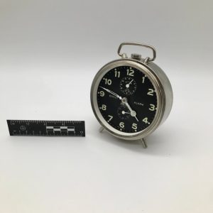 Budzik retro srebrny czarna tarcza